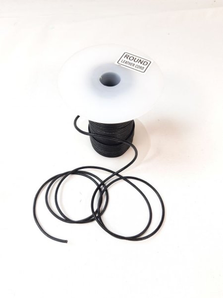 5 m di cavo di cuoio rotondo diametro 2 mm nero