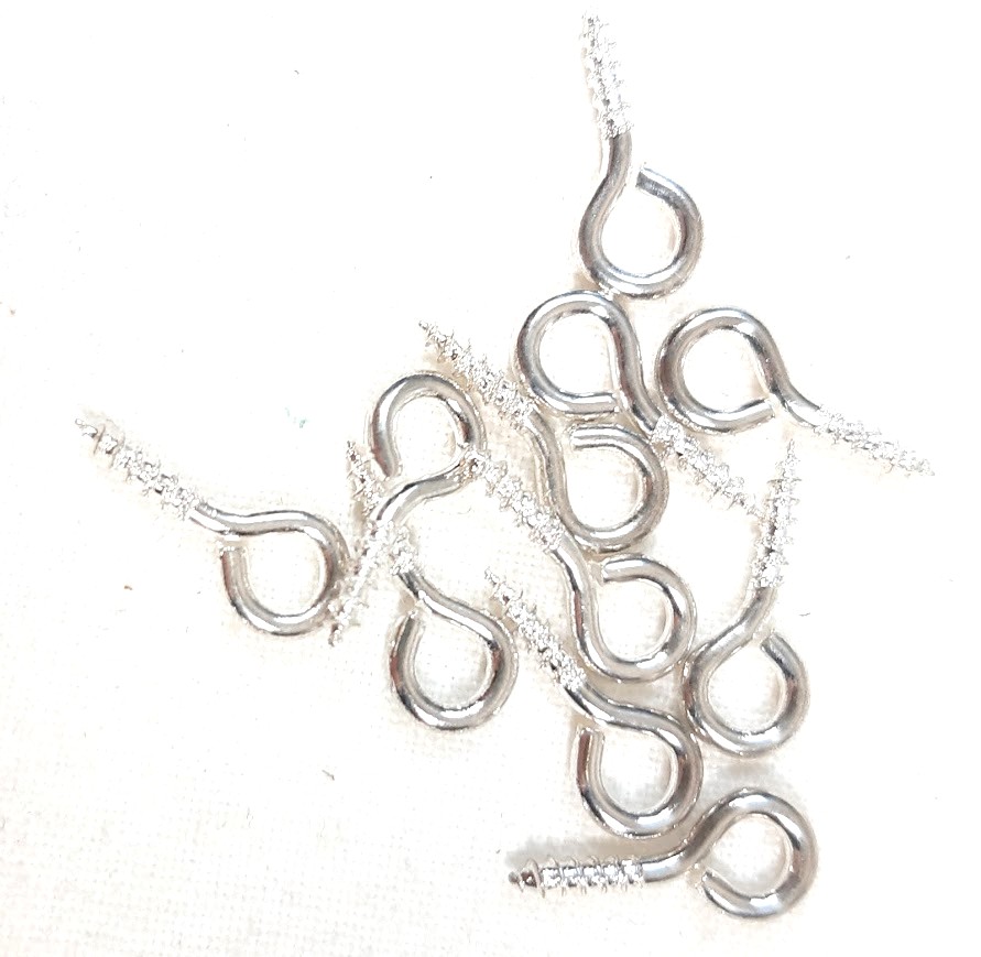 Appr&ecirc;ts bijoux: lot de 50 petits pitons &agrave; visser acier pour cr&eacute;ation de bijoux