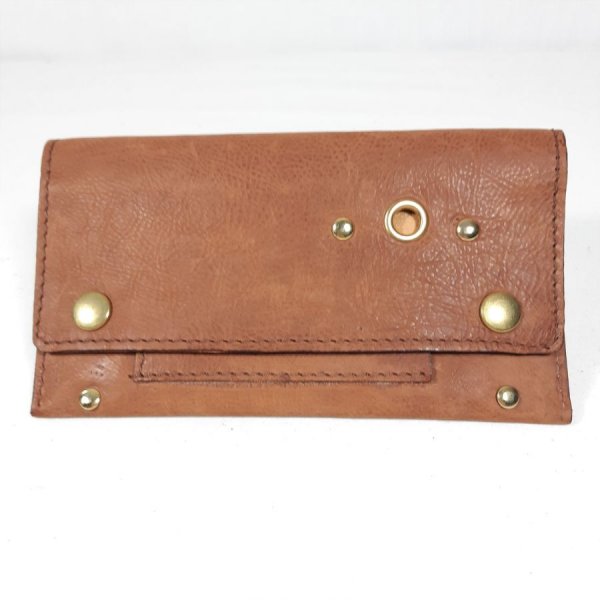 Anello tabacco in pelle di capra liscia, colore avana