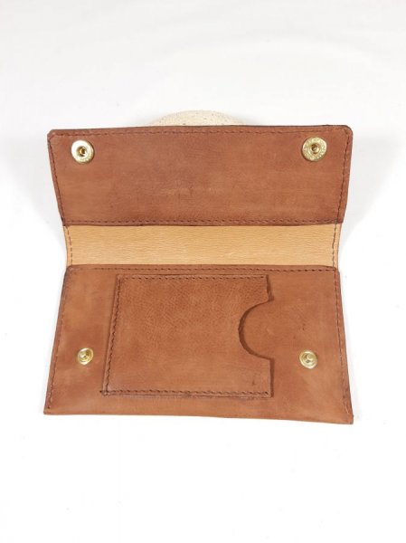 Anello tabacco in pelle di capra liscia, colore avana