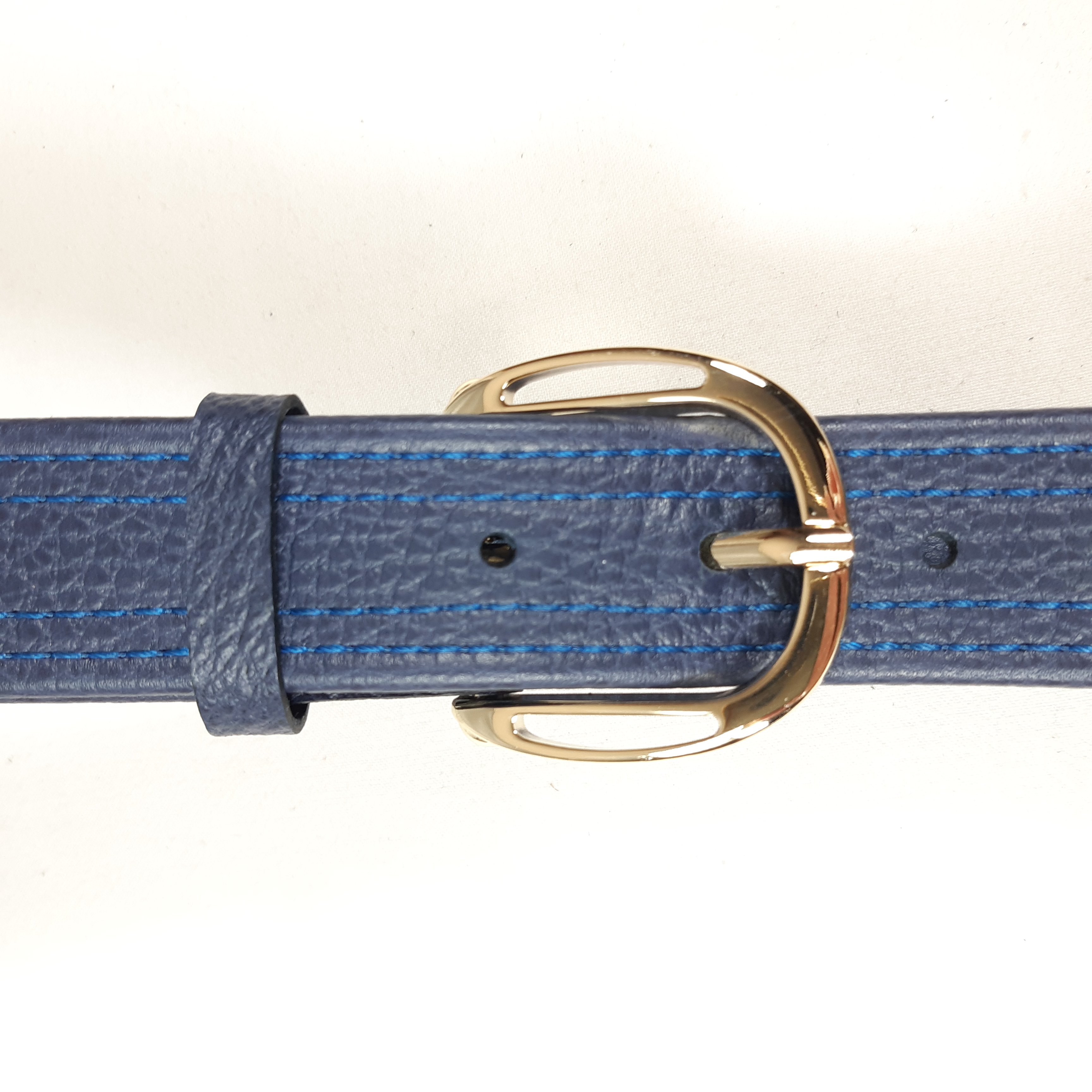 Ceinture cuir coloris bleu marine