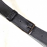 Ceinture pour Elle, cuir lisse et boucle m&eacute;tal coloris "canon de fusil".