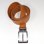 Ceinture cuir havane boucle &agrave; griffe
