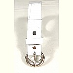 Ceinture pour Elle cuir blanc boucle m&eacute;tal