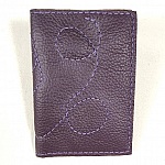 Porte cartes cuir coloris parme