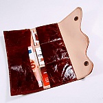 Porte feuilles et porte cartes en cuir de ch&egrave;vre